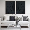 Dual Flow Elegance-Minimalist Black abstract Diptych Painting | Modern Textured Wall Art