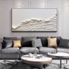 Dunes of Serenity-Beige and White Modern Horizontal Canvas Painting