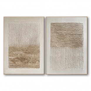 Earthbound Lines – Minimalist Textured abstract Wall Art Set for Modern Living Room