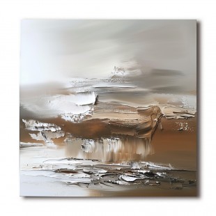 Earthbound Serenity - Handcrafted Textured abstract Oil Painting for Modern Home Decor