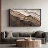 Earthly Tides-Textured abstract Vertical Oil Painting in Earth Tones
