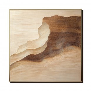 Earth's Embrace: Hand-Painted abstract Landscape Art - Neutral Tones for Chic Brown Beige Wall Decor
