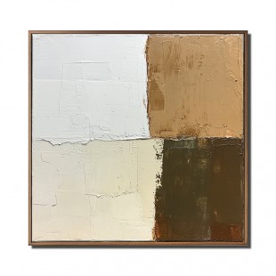 Earthy Balance-Handmade Wabi - Sabi Wall Art with Earthy Tones - 3D Textured abstract Decorative Painting for Home Decor