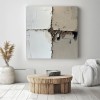 Earthy Balance-Wabi - Sabi Textured abstract Wall Art | Neutral Tones Framed Canvas for Minimalist Home Decor