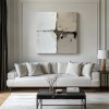 Earthy Balance-Wabi - Sabi Textured abstract Wall Art | Neutral Tones Framed Canvas for Minimalist Home Decor