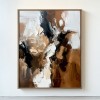 Earthy Harmony: Contemporary Impasto Style abstract Wall Art - Brown Black & White Accent
