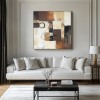 Eclipse Harmony: Textured abstract Oil Painting with Brown, Black & Beige Tones - Modern Wall Art, Stylish Decor for Contemporary Interiors