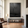 Eclipse of Shadows-Textured Black abstract Painting for Modern Home Decor