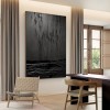 Eclipse of Shadows-Textured Black abstract Painting for Modern Home Decor