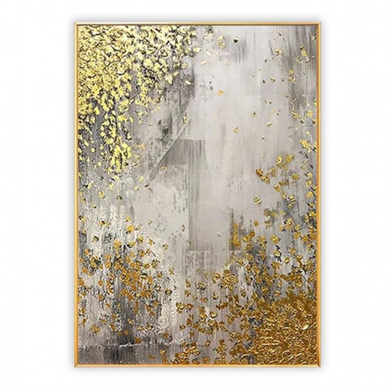 Edge – Luxury abstract Hand-Painted Modern Wall Art with Gold Leaf on Textured Canvas