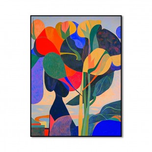 Electric Bloom - Colorful abstract Botanical Art Modern Expressionist Floral Painting