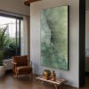 Emerald Depths – Textured abstract Green Tones Oil Painting, Vertical Wall Art for Home Decor