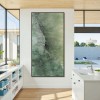 Emerald Depths – Textured abstract Green Tones Oil Painting, Vertical Wall Art for Home Decor