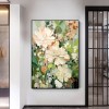 Enchanted Blooms abstract Floral Canvas – Hand-Painted Vertical Wall Art for Living Room