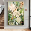 Enchanted Blooms abstract Floral Canvas – Hand-Painted Vertical Wall Art for Living Room