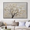 Endurance-Textured White Flowering tree Oil Painting | Modern Wall Art for Home Decor