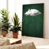 Ephemeral Echo-Minimalist Green and White Textured abstract Oil Painting for modern decor