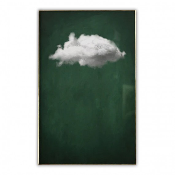 Ephemeral Echo-Minimalist Green and White Textured abstract Oil Painting for modern decor