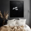 Eternal Blooms-Black and White Floral Oil Painting for Minimalist Decor
