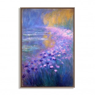 Eternal Blossoms – Large Impressionist Water Lily Garden Oil Painting on Canvas