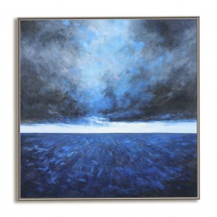 Eternal Tide – Textured abstract Ocean Oil Painting, Modern Blue Seascape Wall Art for Living Room