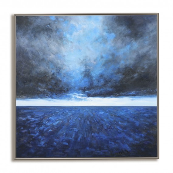 Eternal Tide – Textured abstract Ocean Oil Painting, Modern Blue Seascape Wall Art for Living Room