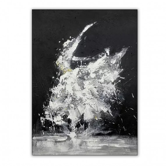 Ethereal Dance – Original Minimalist abstract Oil Painting for living room