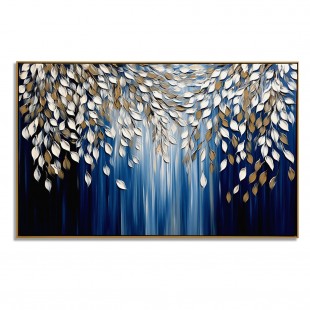 Ethereal Fall – Textured abstract Leaf Oil Painting