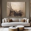 Ethereal Landscape: abstract Beige & Brown Landscape Art - Textured Minimalist Decor for Interiors