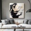 Ethereal Motion: Luxurious abstract Art - Hand-Painted Black & White Swirls for Modern Decor