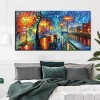 Evening Walk in Autumn – Colorful Textured Romantic Landscape Oil Painting