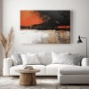 Fiery Horizon – abstract Orange & Black Canvas Wall Art, Modern Living Room Decor