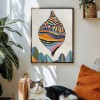 Floating Artifact - Surreal Geometric Balloon Art Whimsical abstract Landscape Painting