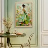 Floral Reverie: abstract Female Portrait Oil Painting - Colorful Floral Garden Wall Art, Modern Decor for Bedroom Interiors