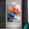 Floral Serenade-abstract Floral Painting | Textured Vertical Canvas Art for Modern Interiors