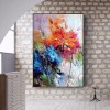 Floral Serenade-abstract Floral Painting | Textured Vertical Canvas Art for Modern Interiors
