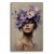 Floral Veil-Textured Oil Painting of Woman with Purple Floral Headpiece | Feminine Art for Home Wall Decor