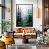 Forest Landscape Oil Painting - Large Nature Wall Art for Living Room
