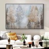 Forest-Misty abstract Forest Painting in Autumn Tones for Tranquil Interiors