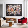 Fragmented Love – Hand-Painted Textured Love Wall Art for Modern Home Decor
