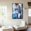 Framed Stillness - Purple Floral in White Jug – Modern abstract Still Life Wall Art