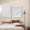 Frosted Tides-Set of 2 Minimalist White Textured abstract Oil Paintings
