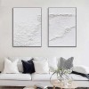 Frosted Tides-Set of 2 Minimalist White Textured abstract Oil Paintings