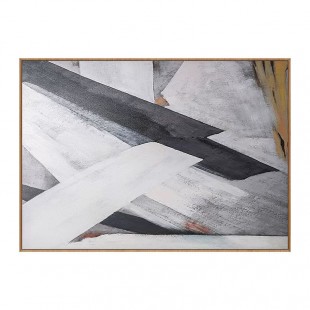 Fusion-Minimalist abstract Geometric Wall Art - Black & White Constructivist - Inspired Canvas for Modern Home