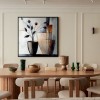 Geometric Bloom - abstract Floral Vase Painting Modern Geometric Square Wall Art