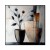 Geometric Bloom - abstract Floral Vase Painting Modern Geometric Square Wall Art