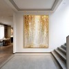 Gilded Cascade — 3D Textured Gold abstract Wall Art, Luxury Modern Canvas