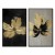 Gilded Petals-Set of 2 Gold Flower Paintings - Luxury abstract Wall Art for Home Decoration