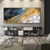 Gold Dust-Metallic Textured Art in Dark Blue and Gold | Modern abstract Painting