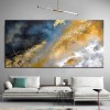 Gold Dust-Metallic Textured Art in Dark Blue and Gold | Modern abstract Painting